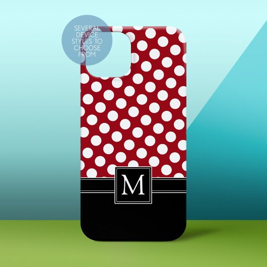 Polka Dot Muster mit Monogramm Case-Mate iPhone Hülle
