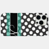 Polka Dot Muster mit Monogramm Case-Mate iPhone Hülle (Rückseite (Horizontal))