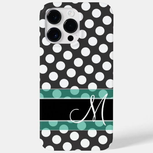 Polka Dot Muster mit Monogramm Case-Mate iPhone Hülle (Rückseite)