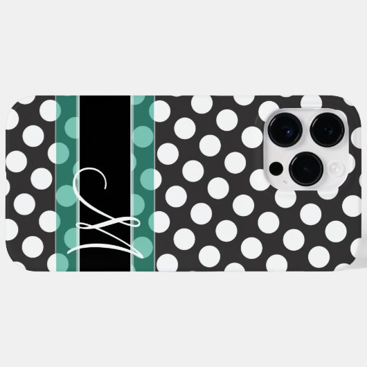 Polka Dot Muster mit Monogramm Case-Mate iPhone Hülle (Rückseite (Horizontal))