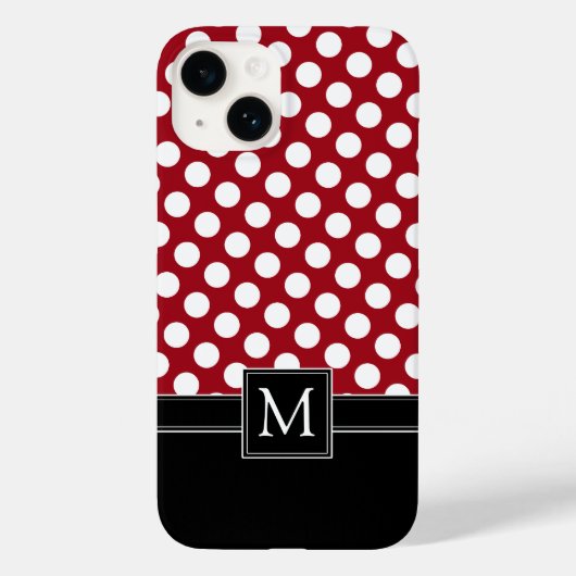 Polka Dot Muster mit Monogramm Case-Mate iPhone Hülle (Rückseite)