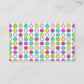 Polka Dot Muster Pink Aquamarin Lime Green Yellow Visitenkarte (Rückseite)