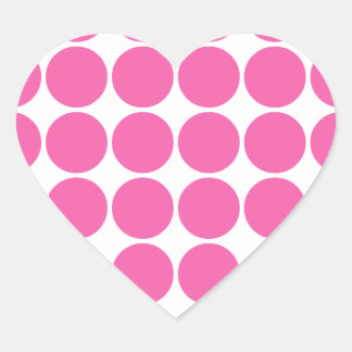 Polka Dot Muster Print Design Hot Pink Polka Dots Herz-Aufkleber