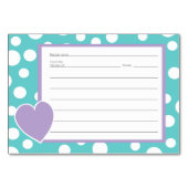 Polka Dot Muster Rezeptkarten Tischnummer (Vorderseite)