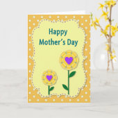 Polka Dot Muttertag Geschenkkarte Karte (Gelbe Blume)