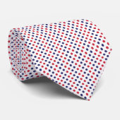Polka Dot Navy Red Minimal Classic Krawatte (Gerollt)