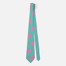Polka Dot Neck Tie (Aqua & Pink)