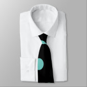 Polka Dot Neck Tie (Black & Aqua) Krawatte (Gebunden)