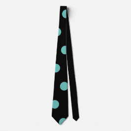 Polka Dot Neck Tie (Black & Aqua) Krawatte