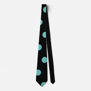 Polka Dot Neck Tie (Black & Aqua) Krawatte