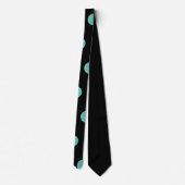 Polka Dot Neck Tie (Black & Aqua) Krawatte (Rückseite)