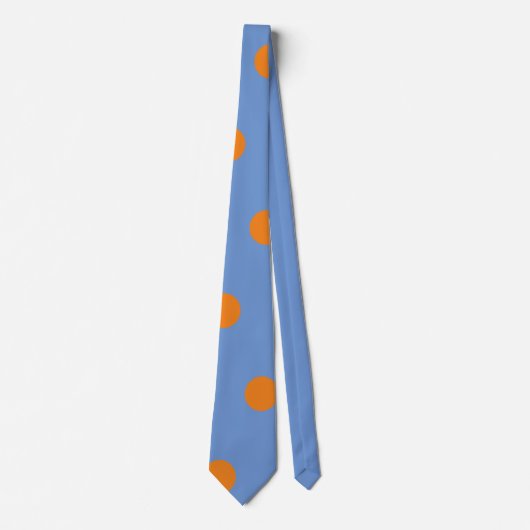 Polka Dot Neck Tie (Denim Blue & Orange) Krawatte (Vorderseite)