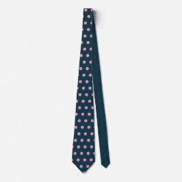 Polka Dot Neck Tie (Midnight Blue & Soft Pink) Krawatte