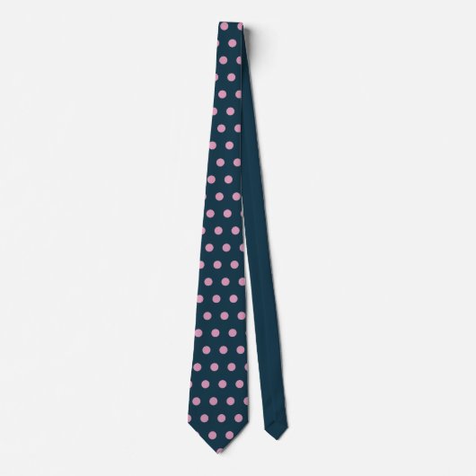 Polka Dot Neck Tie (Midnight Blue & Soft Pink) Krawatte (Vorderseite)