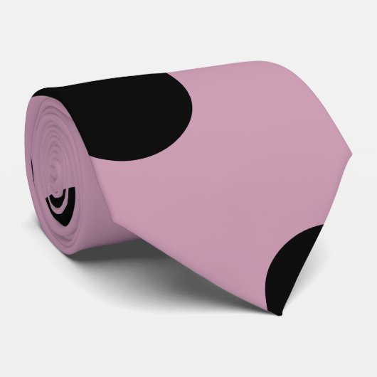 Polka Dot Neck Tie (Pink & Black) Krawatte (Gerollt)