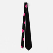 Polka Dot Neck Tie (Schwarz & Neon Pink) Krawatte (Rückseite)