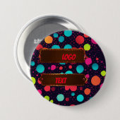 Polka dot neon farbiges Illustrationslogo Button (Vorne & Hinten)