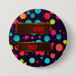 Polka dot neon farbiges Illustrationslogo Button