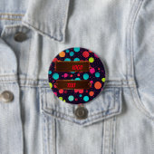 Polka dot neon farbiges Illustrationslogo Button (Beispiel)