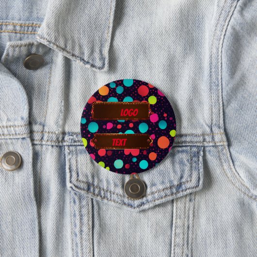 Polka dot neon farbiges Illustrationslogo Button (Beispiel)