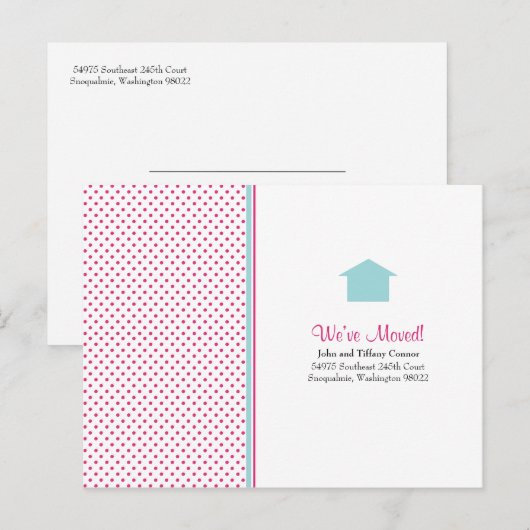 Polka Dot Neue Zuhause Postkarten (Vorne/Hinten)