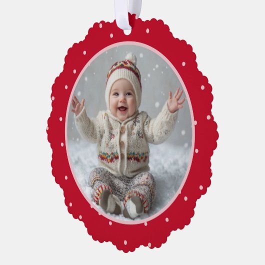 Polka Dot New Parent - Das erste Weihnachtsfest im Ornament Karte (Links)