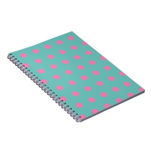 Polka Dot Notebook (Aqua & Pink) Notizblock (Rechte Seite)