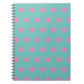 Polka Dot Notebook (Aqua & Pink) Notizblock (Vorderseite)
