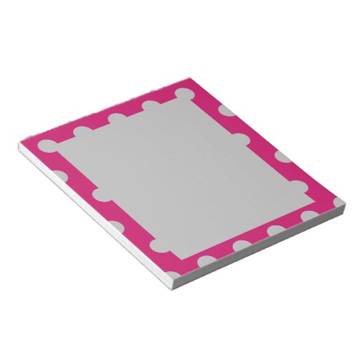Polka Dot Notepad (Hot Pink & Gray) Notizblock (angewinkelt)