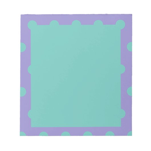 Polka Dot Notepad (Lavender & Aqua) Notizblock (Vorderseite)