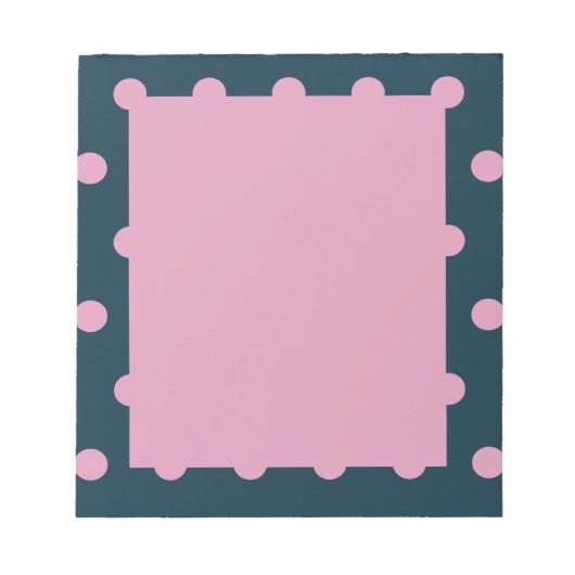 Polka Dot Notepad (Midnight Blue & Soft Pink) Notizblock (Vorderseite)