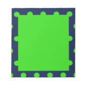 Polka Dot Notepad (Navy Blue & Lime Green) Notizblock (Vorderseite)