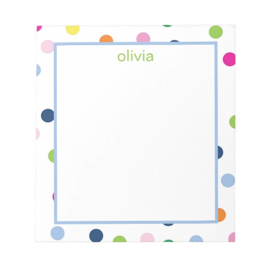 Polka Dot Notepad Notizblock (Vorderseite)