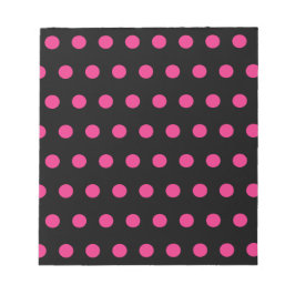Polka Dot Notepad (Schwarz & Neon Pink) Notizblock