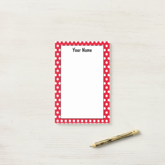 Polka Dot Notes in Classic Red and White Individue Post-it Klebezettel (Auf Schreibtisch)