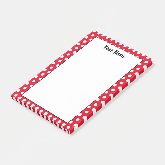 Polka Dot Notes in Classic Red and White Individue Post-it Klebezettel (angewinkelt)