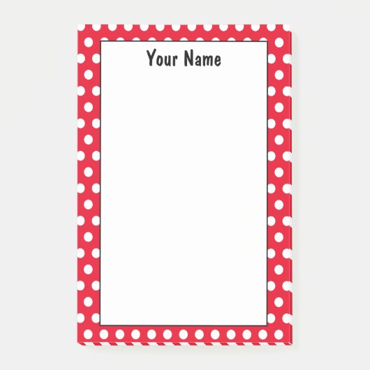 Polka Dot Notes in Classic Red and White Individue Post-it Klebezettel (Vorderseite)