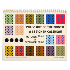 Polka Dot of the Month - 15 Monate - Maßgeschneide Kalender