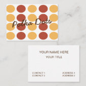Polka Dot Orange Brown Polka Dot Visitenkarte (Vorne/Hinten)