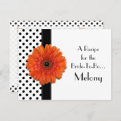 Polka Dot Orange Daisy Rezept Card für die Bride Postkarte (Vorne/Hinten)