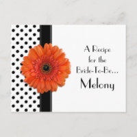 Polka Dot Orange Daisy Rezept Card für die Bride