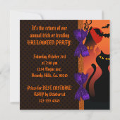 Polka Dot Orange Lila Black Halloween Einladung (Rückseite)