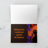 Polka Dot Orange Lila Black Halloween Karte (Innenseite)