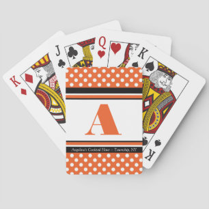Polka Dot Orange Personalisierte Spielkarten