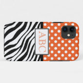 Polka Dot Orange & Zebra Print iPhone 5 Fall Case-Mate iPhone Hülle (Rückseite (Horizontal))