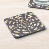 Polka Dot Oval Muster in Blau und Cream Untersetzer (Linke Seite)