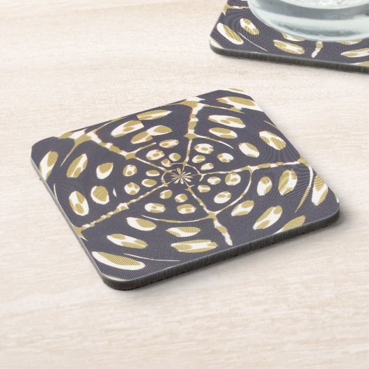 Polka Dot Oval Muster in Blau und Cream Untersetzer (Linke Seite)