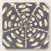 Polka Dot Oval Muster in Blau und Cream Untersetzer (Vorderseite)