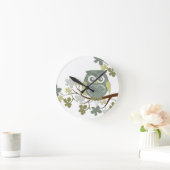 Polka Dot Owl in Tree Runde Wanduhr (Zuhause)