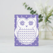 Polka Dot Owl Postkarte (Stehend Vorderseite)